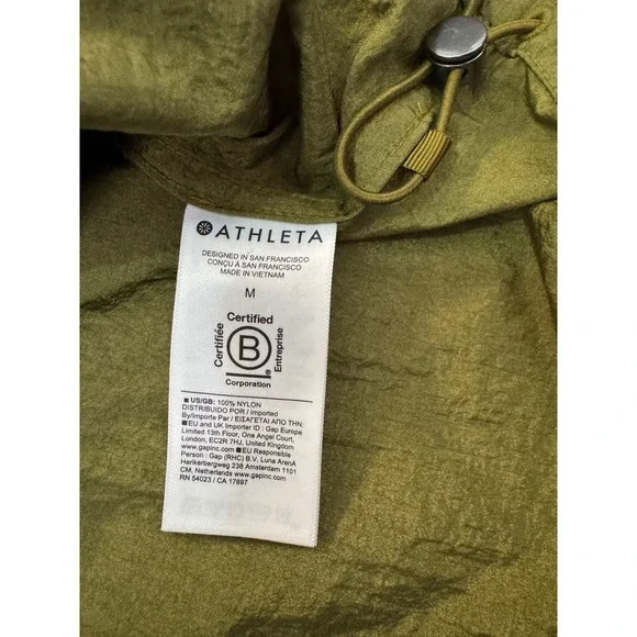 Athleta Green Nylon Utility Jacket Shirt Oversized Relaxed Fit Medium Athleisure - Picture 11 of 12